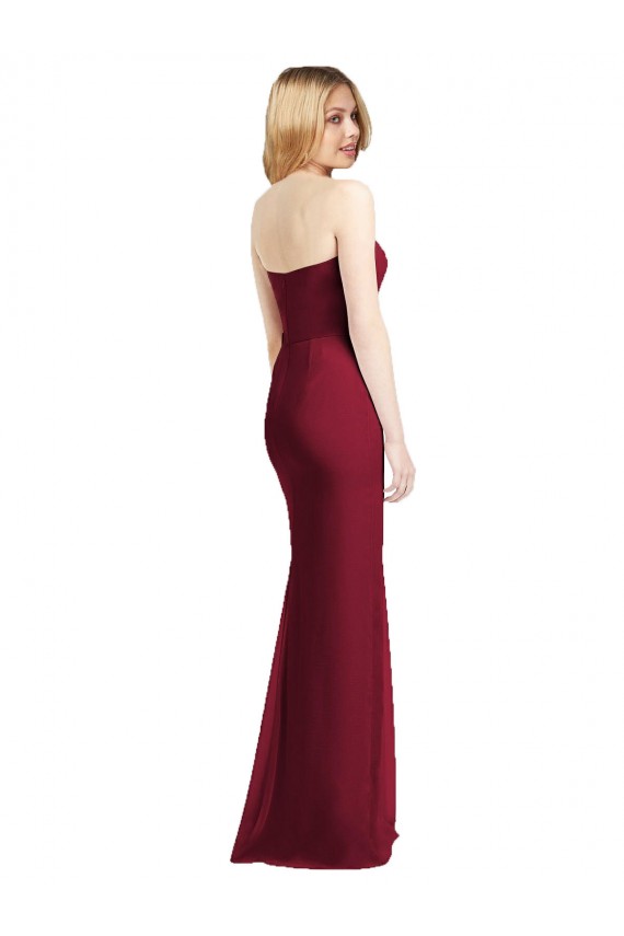 Sweetheart Neckline Lux Chiffon Bridesmaid Dress with Side Slit UK