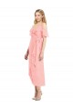 Cocktail Wrap Chiffon Bridesmaid Dress with Fluttering Ruffles UK