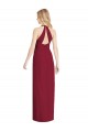 V-Neck Halter Chiffon Maxi Bridesmaid Dress Open Back UK
