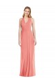 V-Neck Halter Chiffon Maxi Bridesmaid Dress Open Back UK