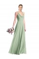 Cowl Neck Criss Cross Back Chiffon Maxi Bridesmaid Dress UK