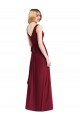 Sleeveless V-Neck Chiffon Wrap Bridesmaid Dress UK