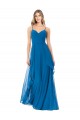 Simple Sweetheart Chiffon Bridesmaid Dress with Cascading Overlay UK