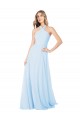 Criss Cross High Neck Halter Chiffon Bridesmaid Dress UK