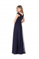 Off the Shoulder Classic Chiffon Bridesmaid Dress with Draped Bodice UK