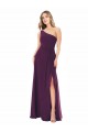 One Shoulder Chiffon Bridesmaid Dress with Tie Belt UK