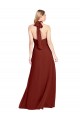 Slim High Neck Halter Fitted Open Back Chiffon Bridesmaid Dress UK