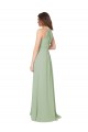 High Halter Neck Keyhole Chiffon Bridesmaid Dress UK
