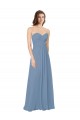 Chiffon A-Line Wraparound Draping Long Bridesmaid Dress UK
