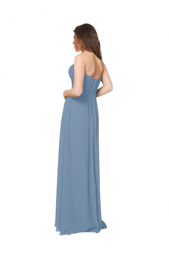 Chiffon A-Line Wraparound Draping Long Bridesmaid Dress UK