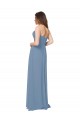 Chiffon A-Line Wraparound Draping Long Bridesmaid Dress UK