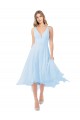 Chiffon Midi Length Keyhole Back Bridesmaid Dress UK