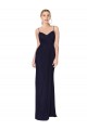 Draped Spaghetti Straps Long Chiffon Mermaid Bridesmaid Dress UK