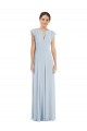 Flutter Sleeve V Keyhole Chiffon Maxi Bridesmaid Dress UK