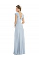 Flutter Sleeve V Keyhole Chiffon Maxi Bridesmaid Dress UK
