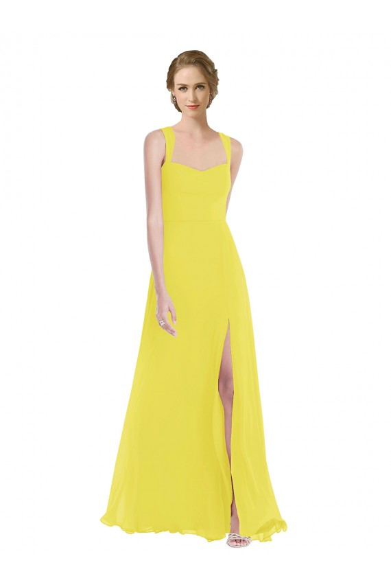 Wide Strap Sweetheart Maxi Bridesmaid Dress UK