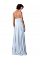 V-Neck Blouson Waist Long Chiffon Bridesmaid Dress with Straps UK