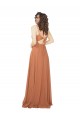 Chiffon Bridesmaid Dress with Tie Back Keyhole UK