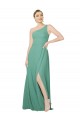 One Shoulder Asymmetric Chiffon Bridesmaid Dress with Pockets UK