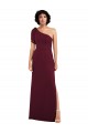 One Shoulder Chiffon Bridesmaid Dress with Skirt Slit and Accent Strap UK