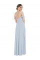 Off the Shoulder Basque Neck Maxi Bridesmaid Dress with Flounce Sleeves UK
