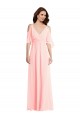 Cold Shoulder Draped Wrap Maxi Bridesmaid Dress UK