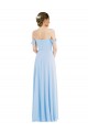 Off the Shoulder Draped Neckline Maxi Bridesmaid Dress UK