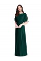 Backless Floor Length Split Sleeves Maxi Bridesmaid Dress UK