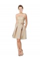 Short Classic Beaded Lace and Satin Bridesmaid Dress with Matching Satin Tie Sash UK