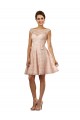 Short Knee Length Lace Bridesmaid Dress with Matching Chiffon Tie Sash UK