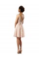 Short Knee Length Lace Bridesmaid Dress with Matching Chiffon Tie Sash UK