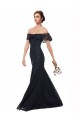 Off the Shoulder Long Lace Bridesmaid Dress with Flutter Sleeves UK