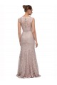 Long Sleeveless All Lace Bridesmaid Dress with Scoop Neckline UK