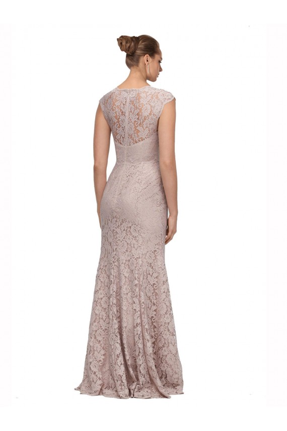 Sweetheart Neckline Cap Sleeves Lace Bridesmaid Dress with Twist UK