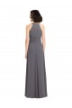 Long Chiffon Bridesmaid Dress with Corded Lace Bodice UK