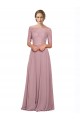 Off the Shoulder Lace Crop Top A-Line Chiffon Bridesmaid Dress UK