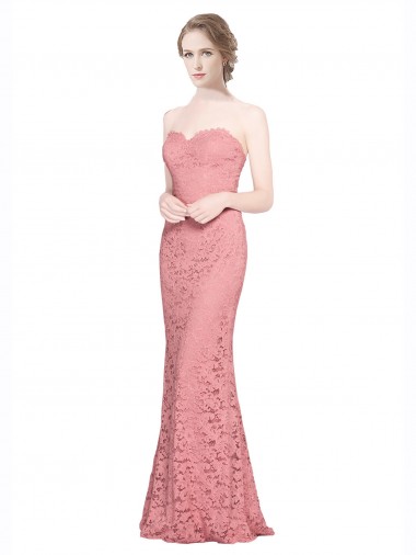 Fitted Sweetheart Mermaid Lace Bridesmaid Dress UK