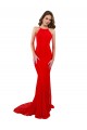 High Neck Long Lace Bridesmaid Dress with Open Back Straps UK