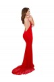 High Neck Long Lace Bridesmaid Dress with Open Back Straps UK