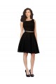 Two Piece Short Lace Bridesmaid Dress with Jewel Neckline UK