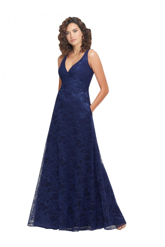 Chantilly Lace V-Neck Bridesmaid Dress UK