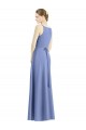 Long Floor Length V-Neck Satin Bridesmaid Dress with Spaghetti Straps UK
