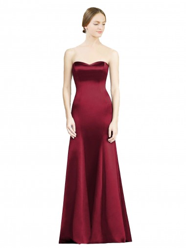 Sweetheart Neckline Bridemaid Dress with Hips Seamed Detail UK
