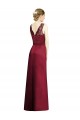 Full Length Sleeveless Satin Bridesmaid Dress with Lace Bodice UK