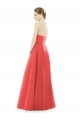 Sheer V-Neck Tulle Illusion Long Satin Bridesmaid Dress UK