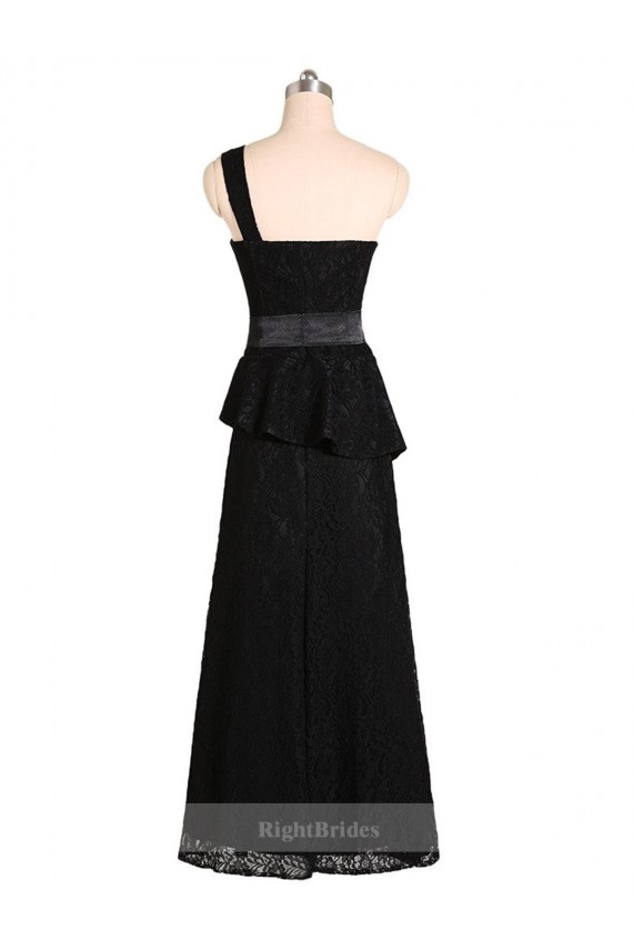 Long One Shoulder Satin Bridesmaid Dress with Bow Ties UK