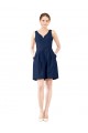 V-Neck A-Line Satin Bridesmaid Dress with Pockets UK