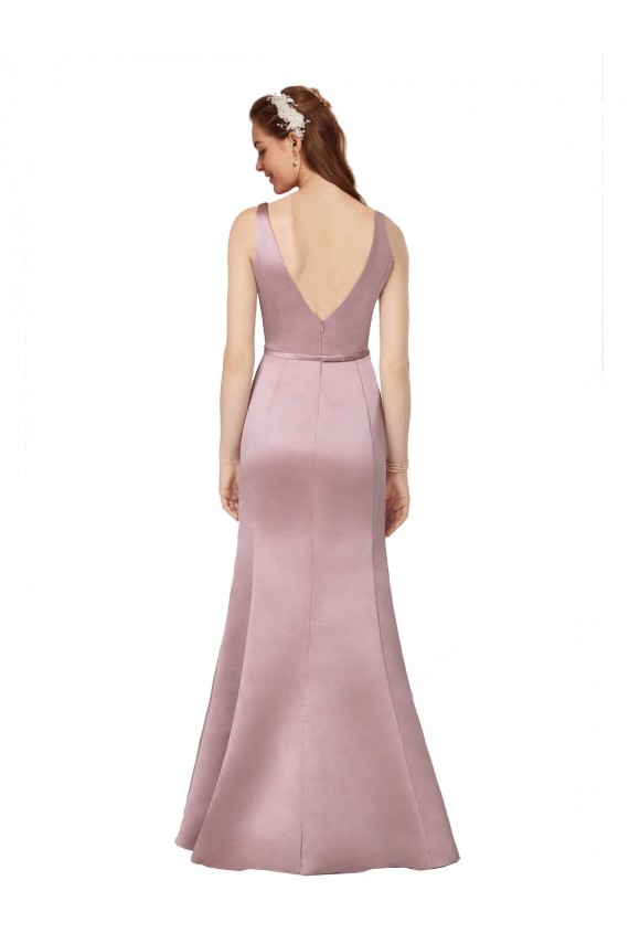 Formal and Sexy Satin Bridesmaid Dress with Side Cutouts UK