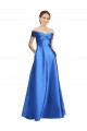 Sleeveless Off the Shoulder Ball Gown Satin Bridesmaid Dress UK