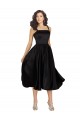 Short Square Neck Satin Bridesmaid Dress with Beading UK